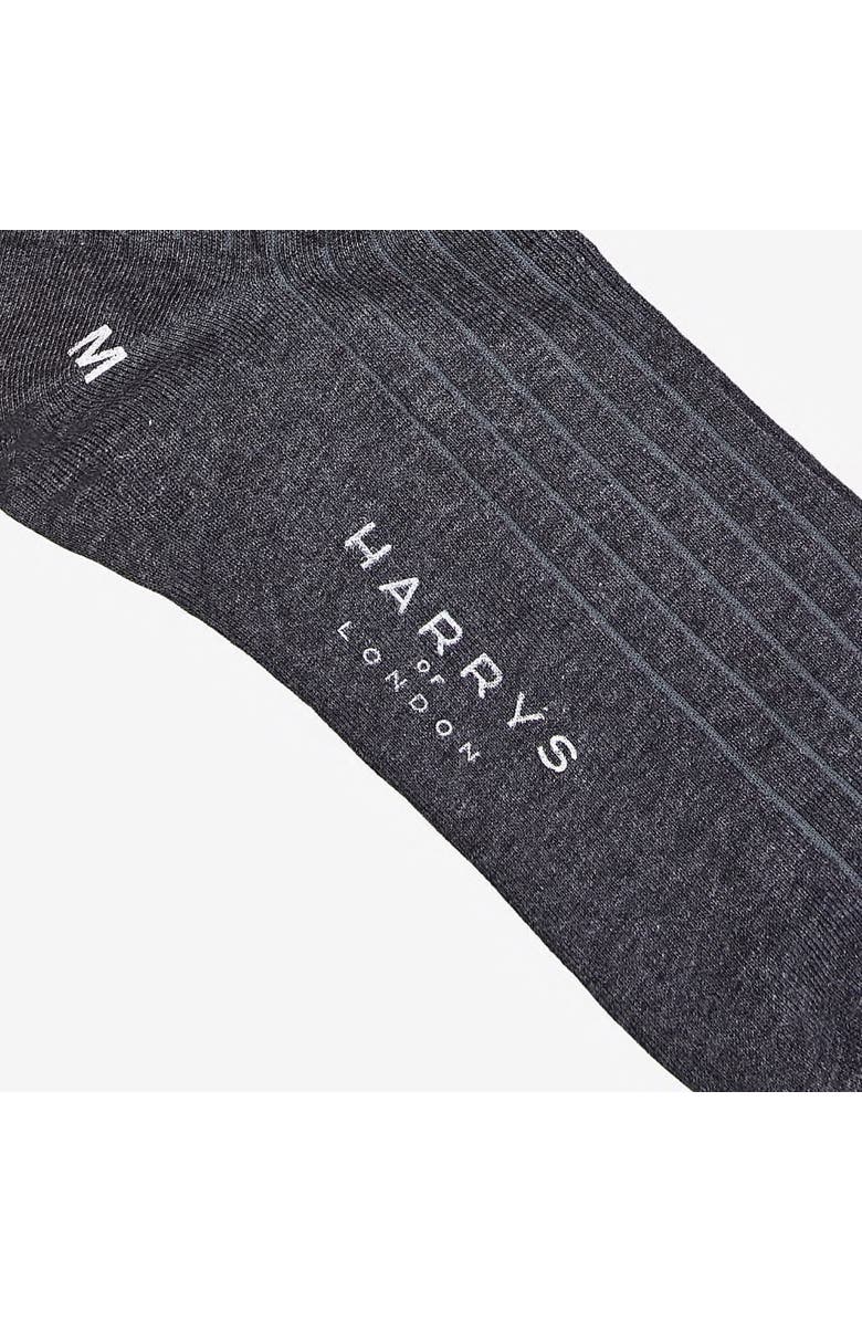 Harrys London Ribbed Cotton Socks, Alternate, color, Grey