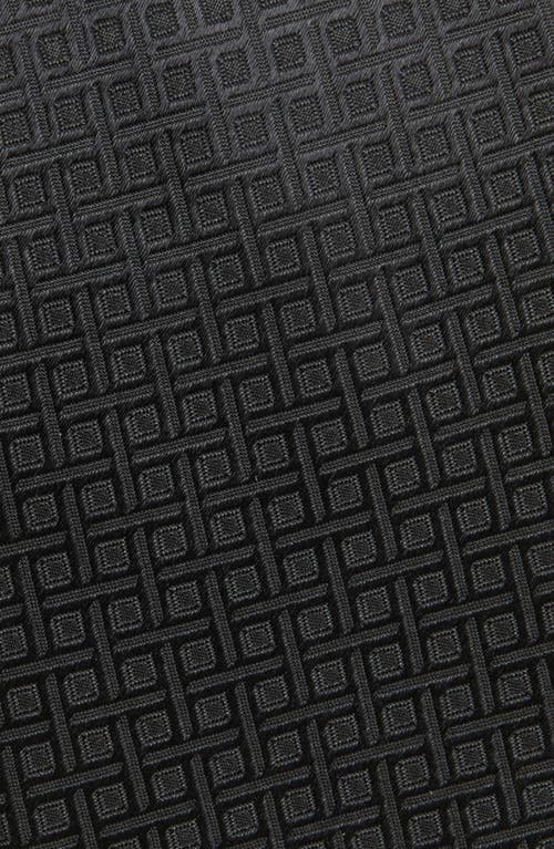 Duchamp Grid Silk Tie In Black