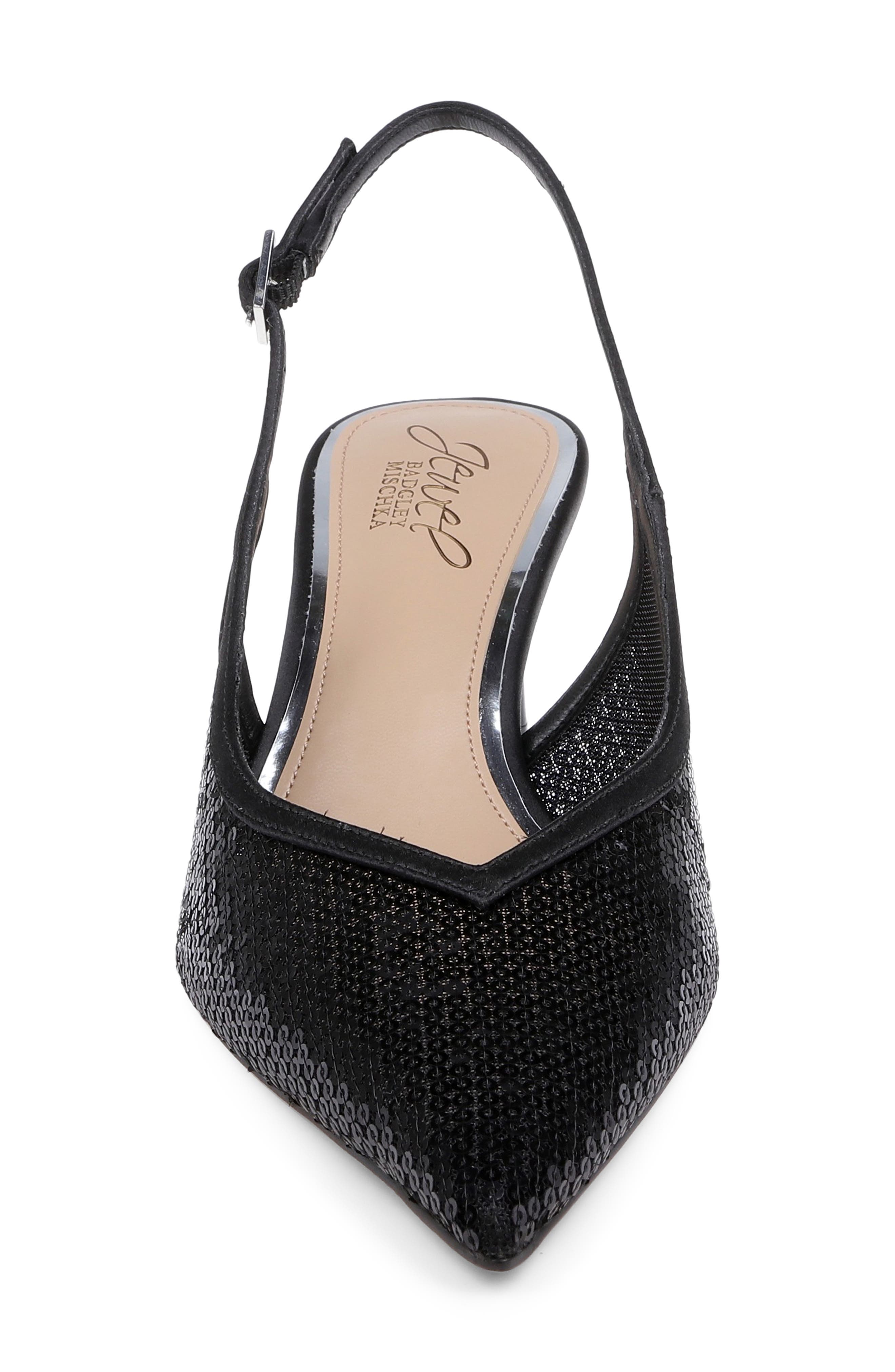 Jewel Badgley Mischka Zabelle Slingback Pump, Alternate, color, Black Satin