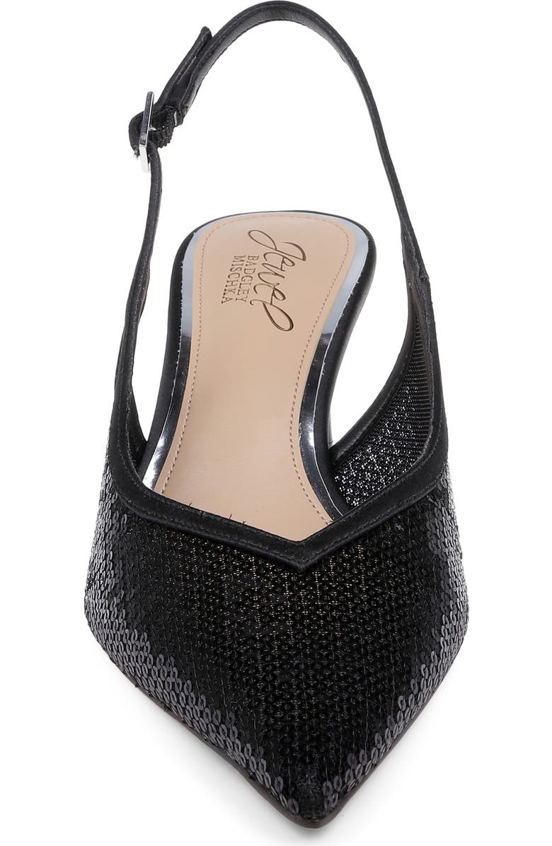 Jewel Badgley Mischka Zabelle Slingback Pump, Alternate, color, Black Satin