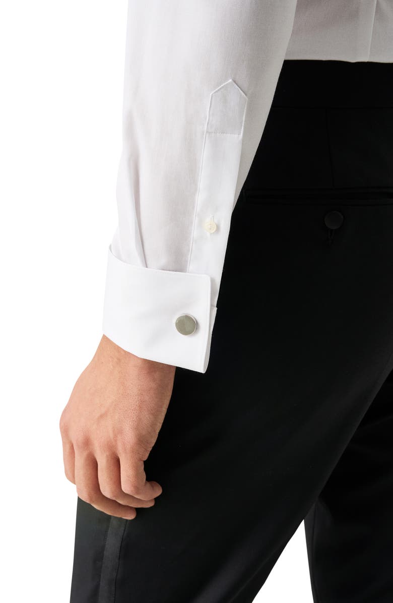 Eton Slim Fit Striped Bib Tuxedo Shirt, Alternate, color, White