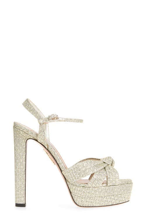 Aquazzura Felix Metallic Platform Sandal In Silver