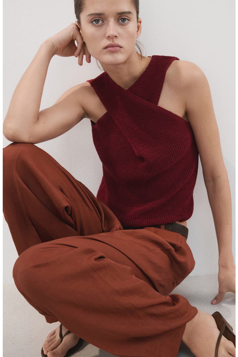 Knit Sleeveless Top, Alternate, color, MAROON