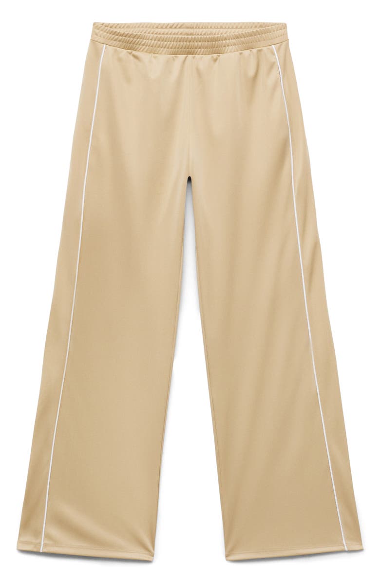 MANGO Piped Flare Leg Pants, Alternate, color, Medium Brown
