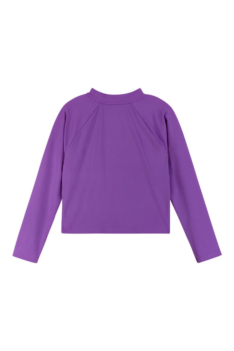 Kids' Rib Half-Zip Rashguard, Alternate, color, PURPLE