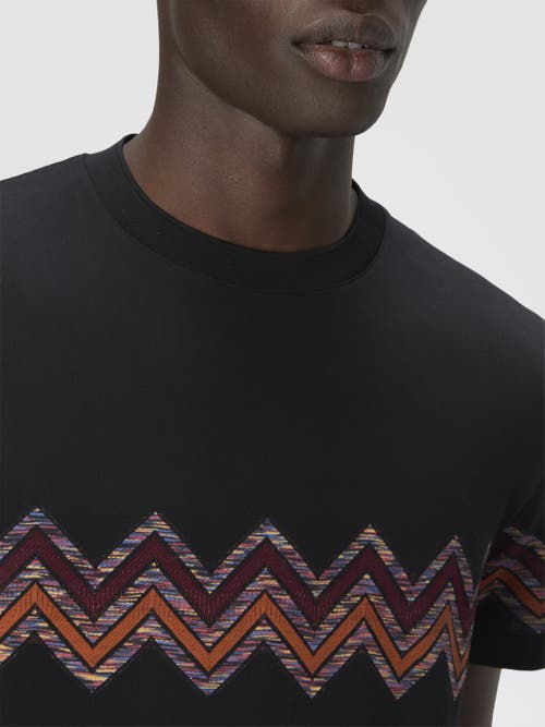 Missoni T-shirt With Maxi Chevron Insert In Black
