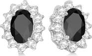 ALLUREZ Oval Black Onyx & Diamond Accented Earrings 14k