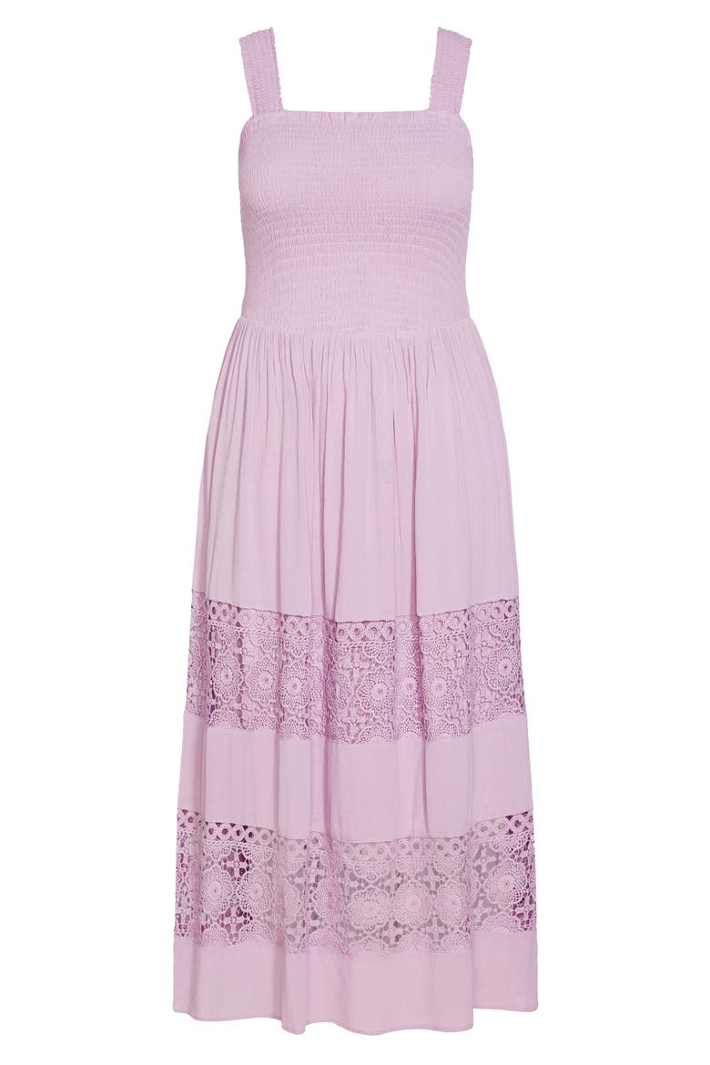 By the Beach Lace Inset Maxi Sundress, Alternate, color, LAVENDULA