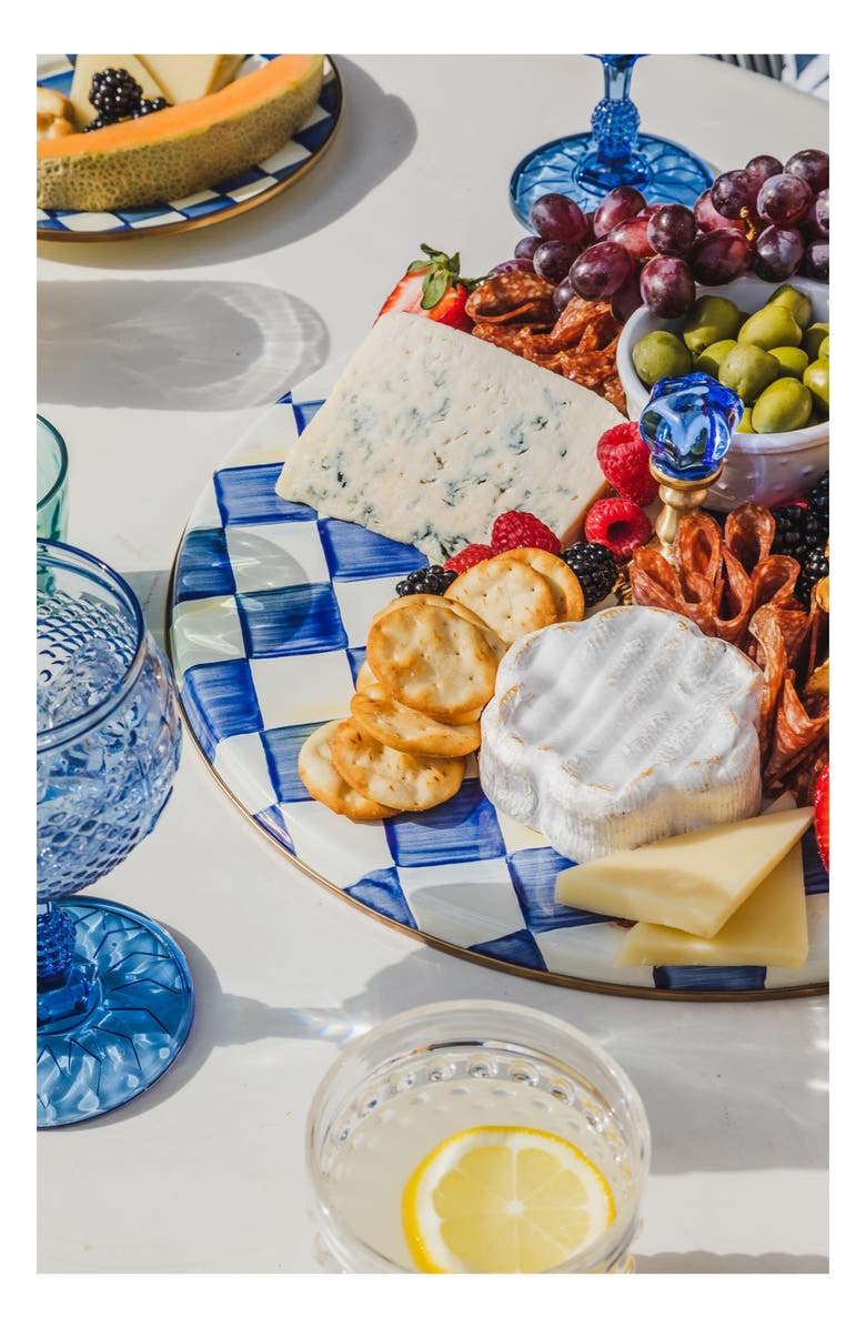 MACKENZIE CHILDS Royal Check Enameled Steel Cheese Course, Alternate, color, Blue/ White