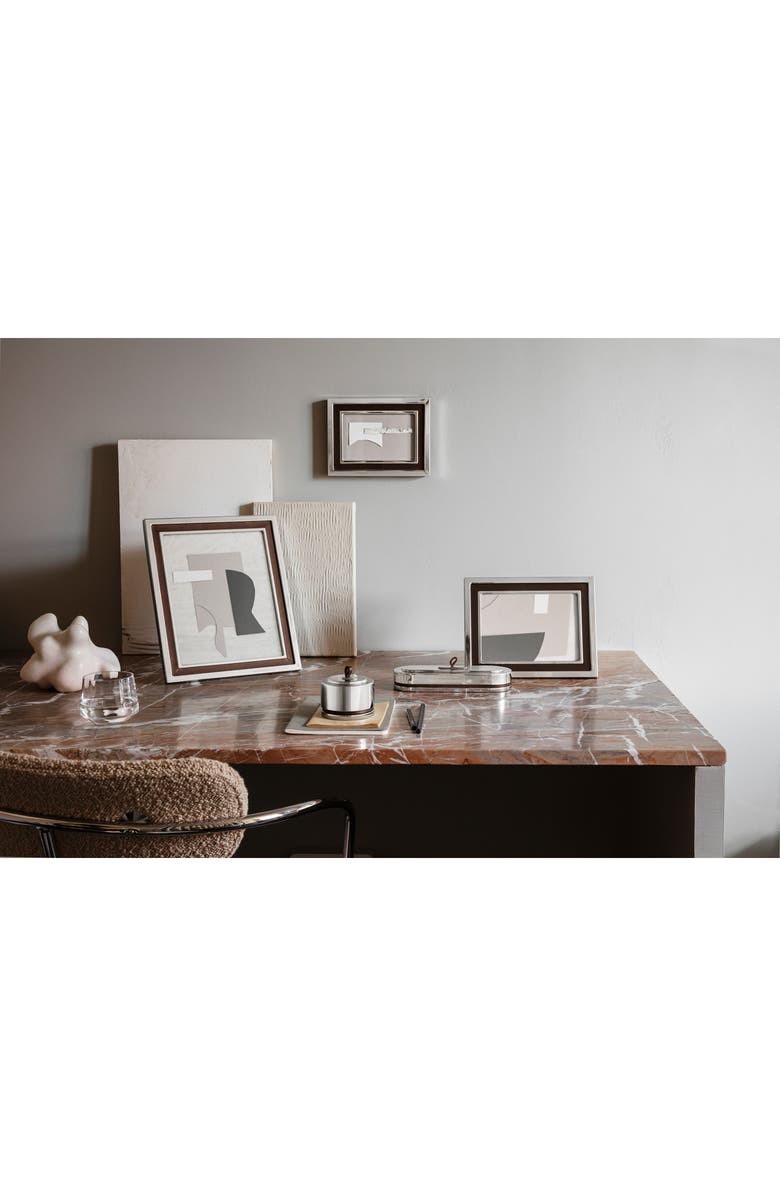 Georg Jensen Stainless Steel & Leather Picture Frame, Alternate, color, Silver