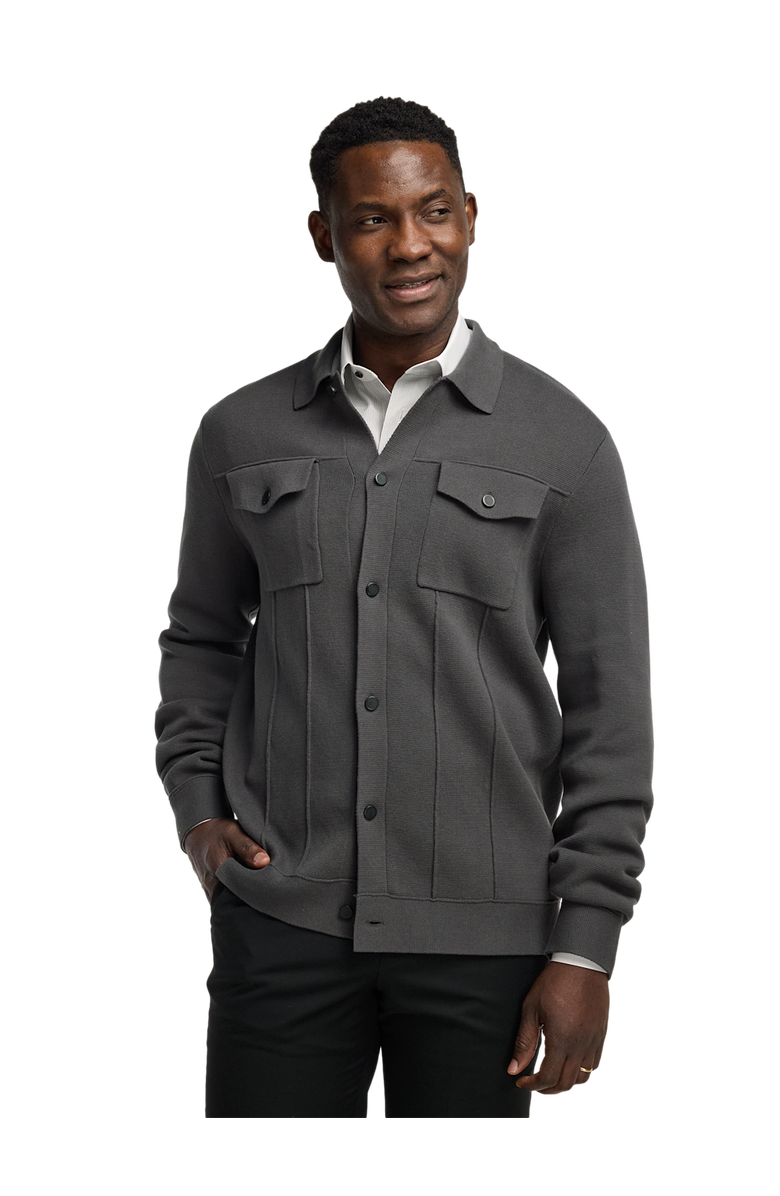 Paul Fredrick Cotton Patch Pocket Shacket, Alternate, color, Dark Grey