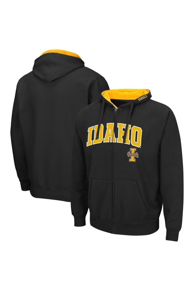 Men's Colosseum Black Idaho Vandals Arch & Logo 3.0 Full-Zip Hoodie, Main, color, Black