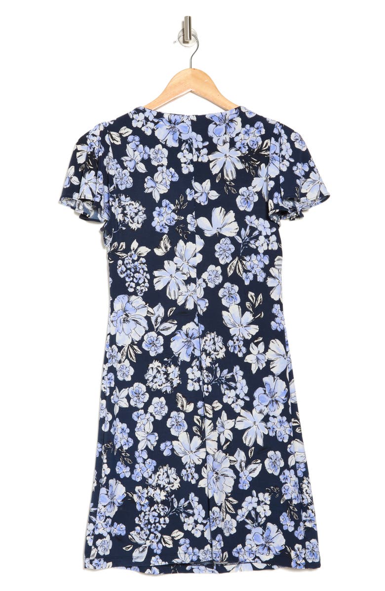 Tommy Hilfiger Floral Flutter Sleeve Jersey Shift Dress, Alternate, color,