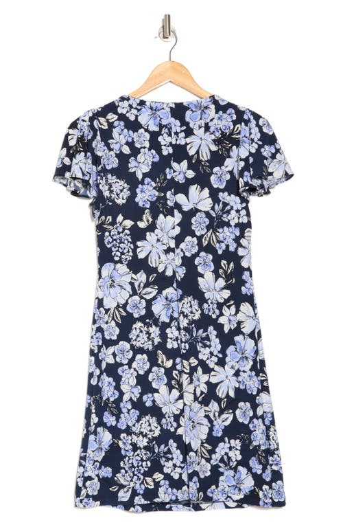 Tommy Hilfiger Floral Flutter Sleeve Jersey Shift Dress