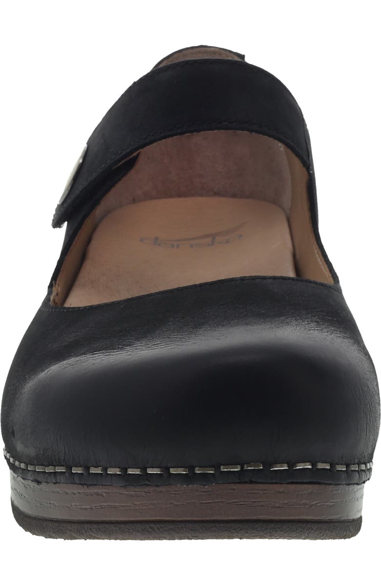 Dansko Beatrice Clog, Alternate, color, Black Burnished Nubuck Leather