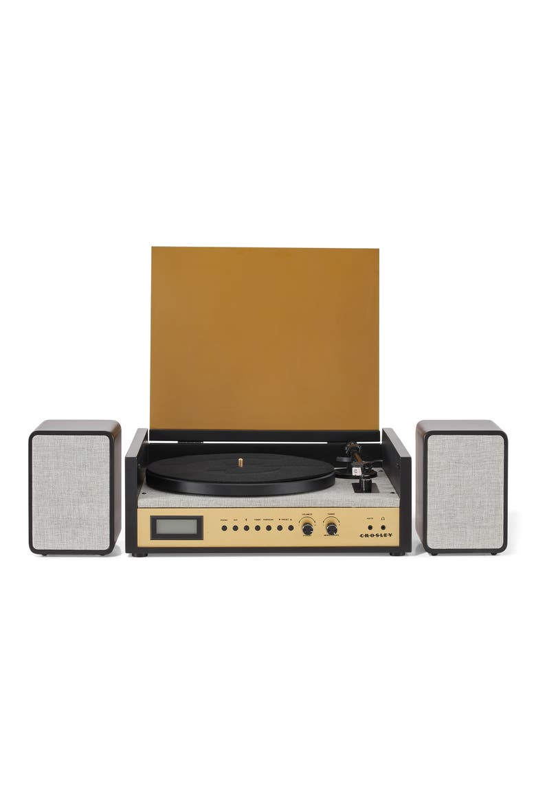Coda Record Player with Speakers, Alternate, color, BLACK