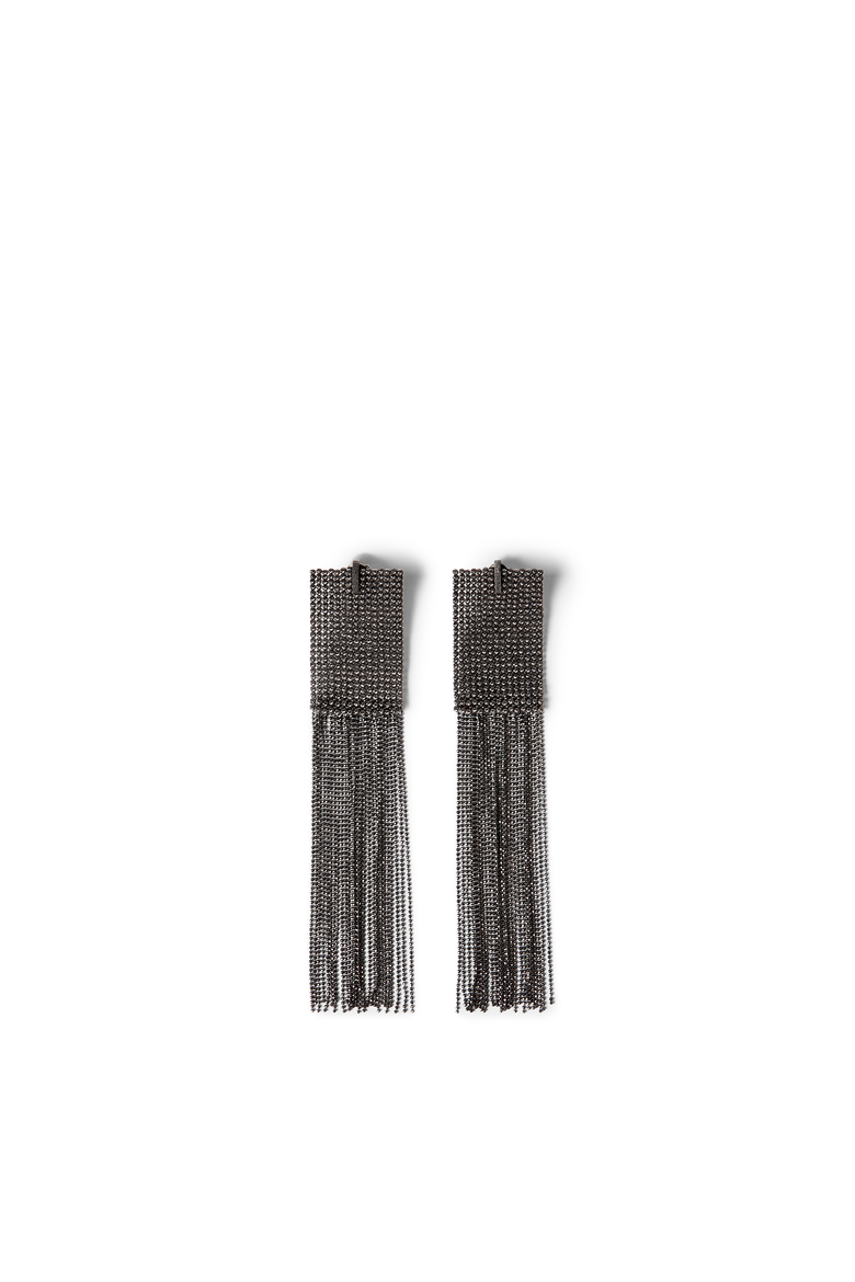 Silver frayed earrings, Main, color, Lignite Grey