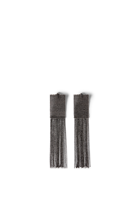 Silver frayed earrings