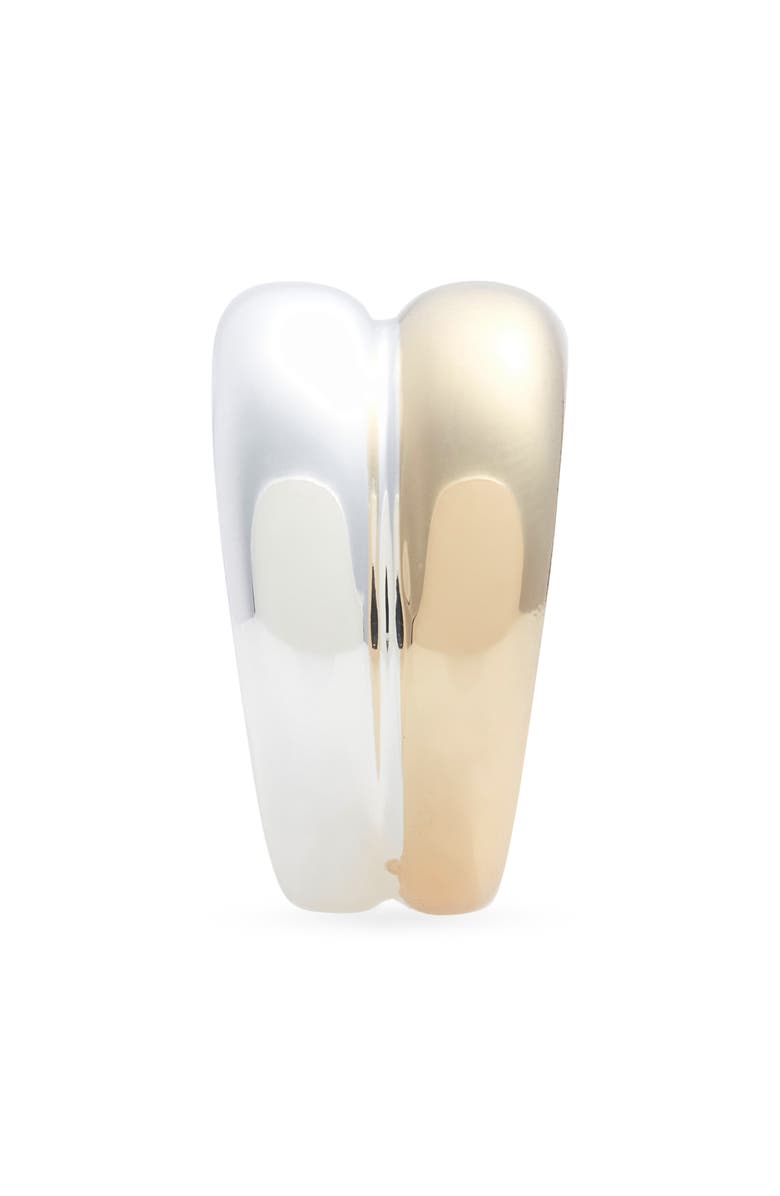 Nordstrom Demi Fine Two-Tone Rounded Band Ring, Alternate, color, 14K Gold- Sterling Plated
