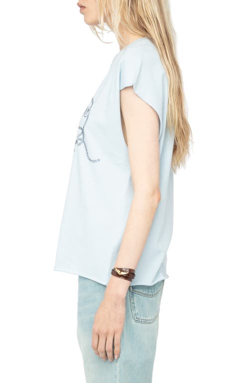 Zadig & Voltaire Womens Cloud Cloe Rhinestone-print Short-sleeve Cotton T-shirt Xs