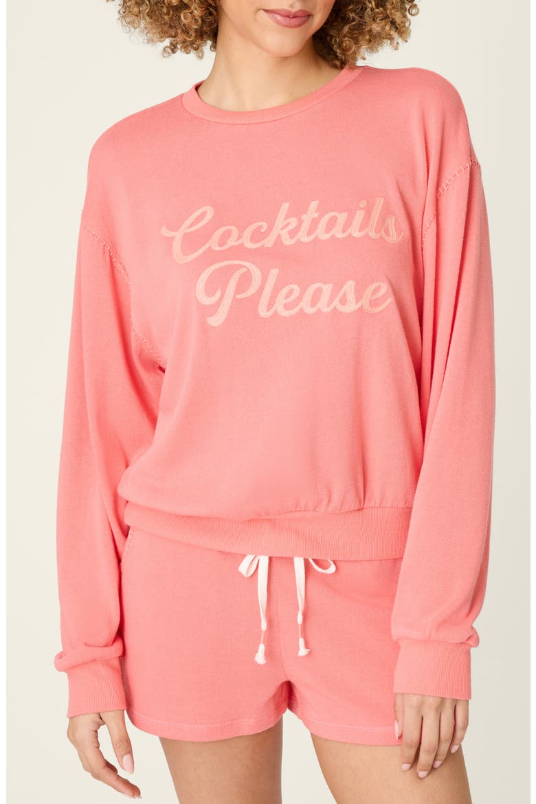 Paloma Mama Long Sleeve Lounge Top, Main, color, SUNSET ROSE