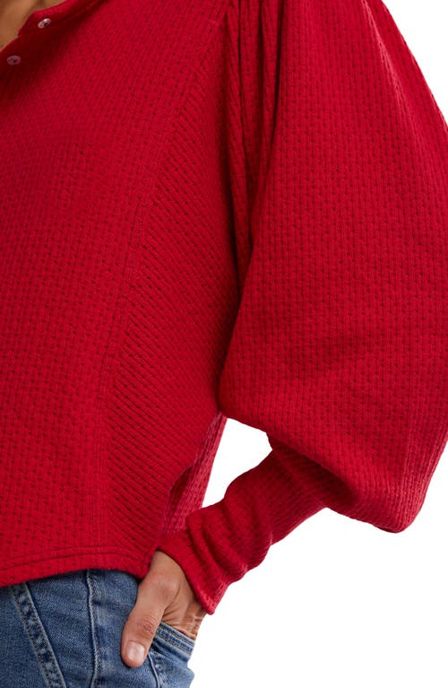 Free People Quinn Rib Henley Top In Red