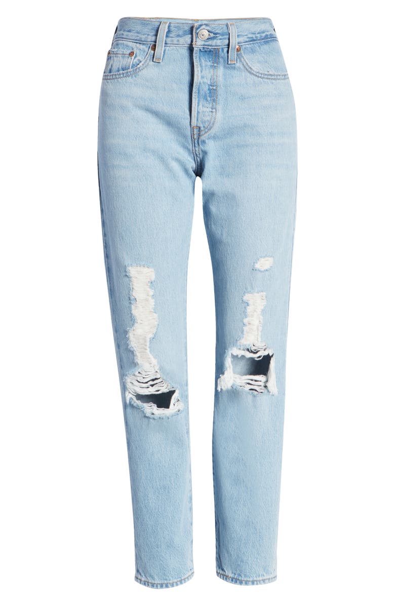 Levi's<sup>®</sup> Wedgie Icon Fit Ripped High Waist Jeans, Alternate, color, 