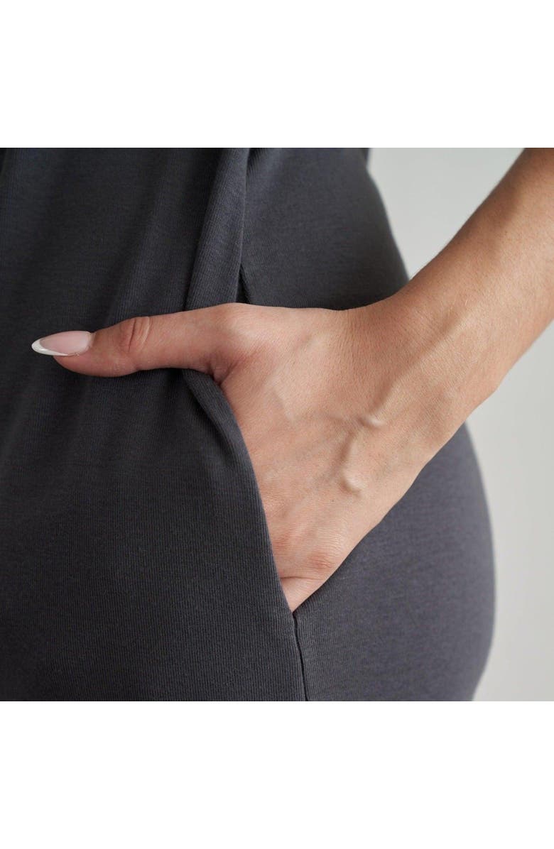 eavolu Malawi Eco-Luxe Fleece Hooded Tunic/Dress | Cloud-Soft Comfort, Alternate, color, Slate