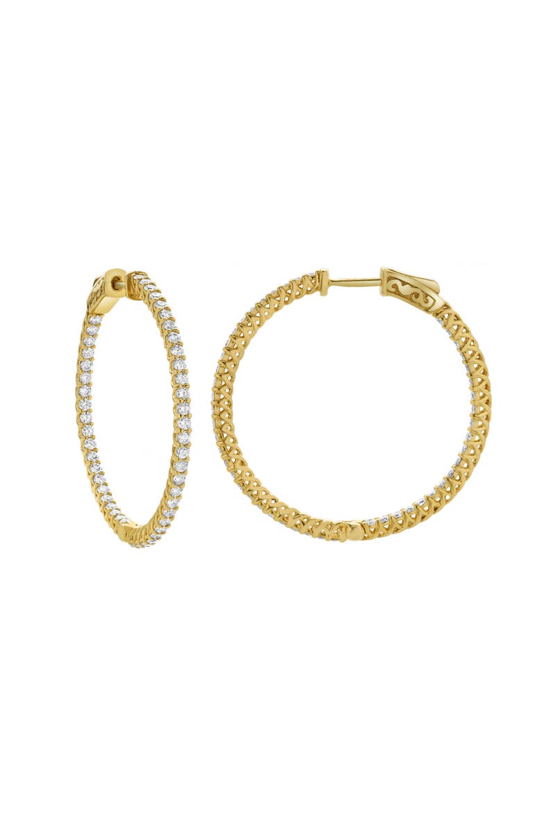 Marcia 14K Yellow Gold Diamond HoopEarrings - 1.9 Cts, Main, color, 14K Yellow Gold