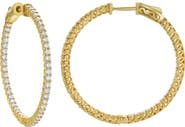 LuvMyJewelry Marcia 14K Yellow Gold Diamond HoopEarrings - 1.9 Cts
