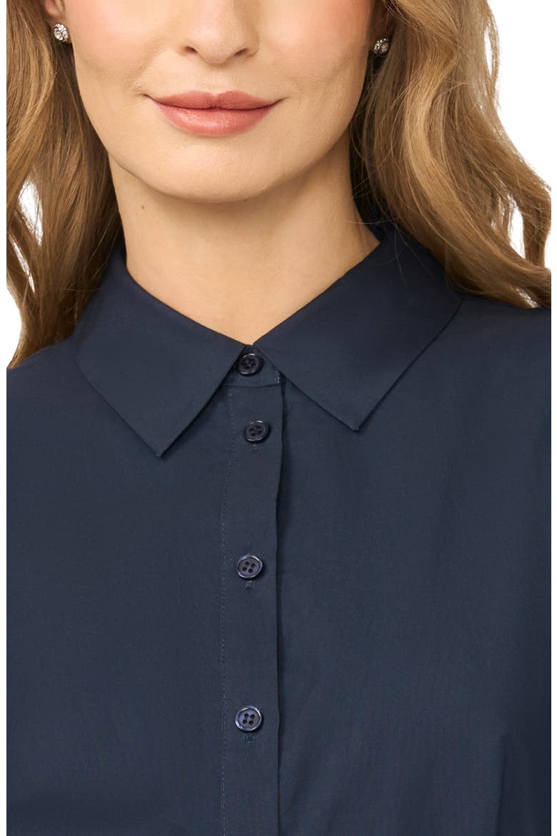 Meredith Placed Floral Cotton Midi Shirtdress, Alternate, color, INDIGO NIGHT