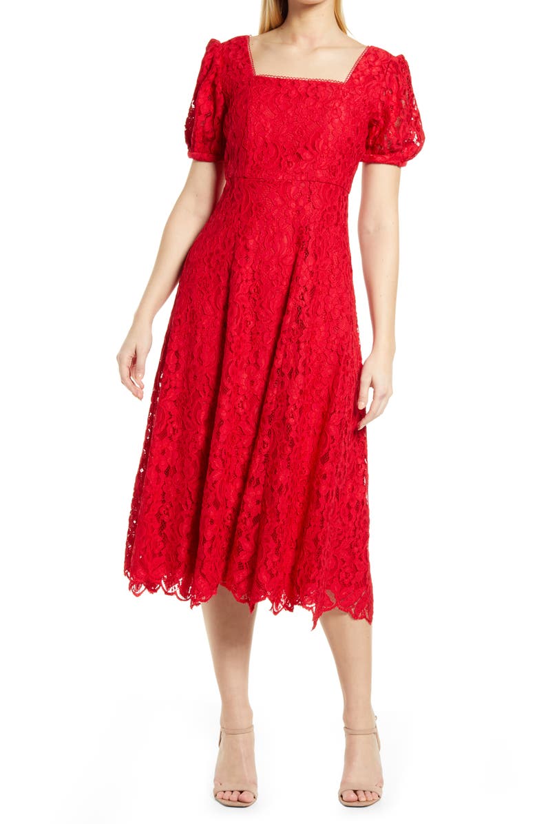 Rachel Parcell Lace Fit & Flare Dress, Main, color,