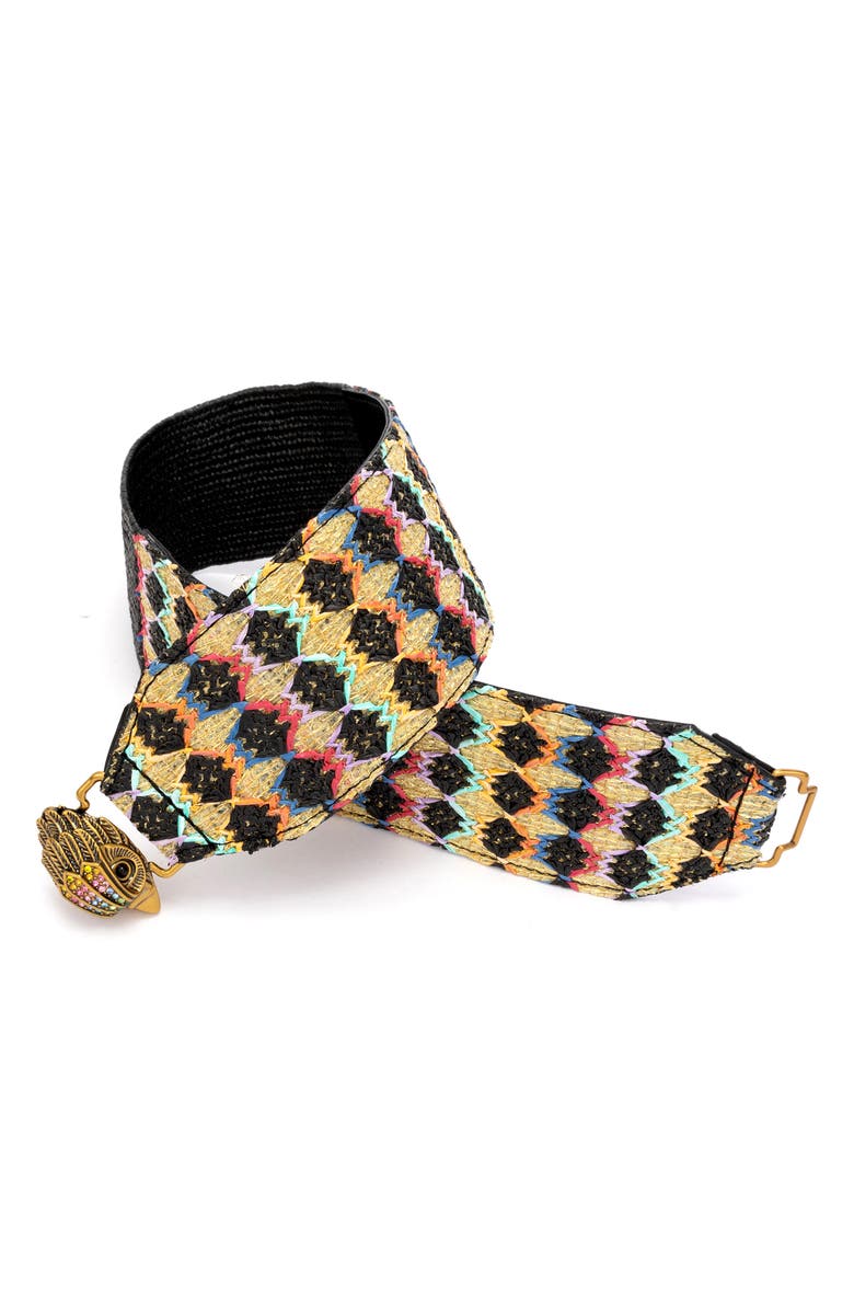 Kurt Geiger London Rainbow Raffia Stretch Belt, Main, color,