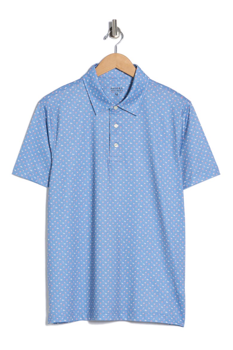 Performance Knit Polo, Alternate, color, BLUE MULTI