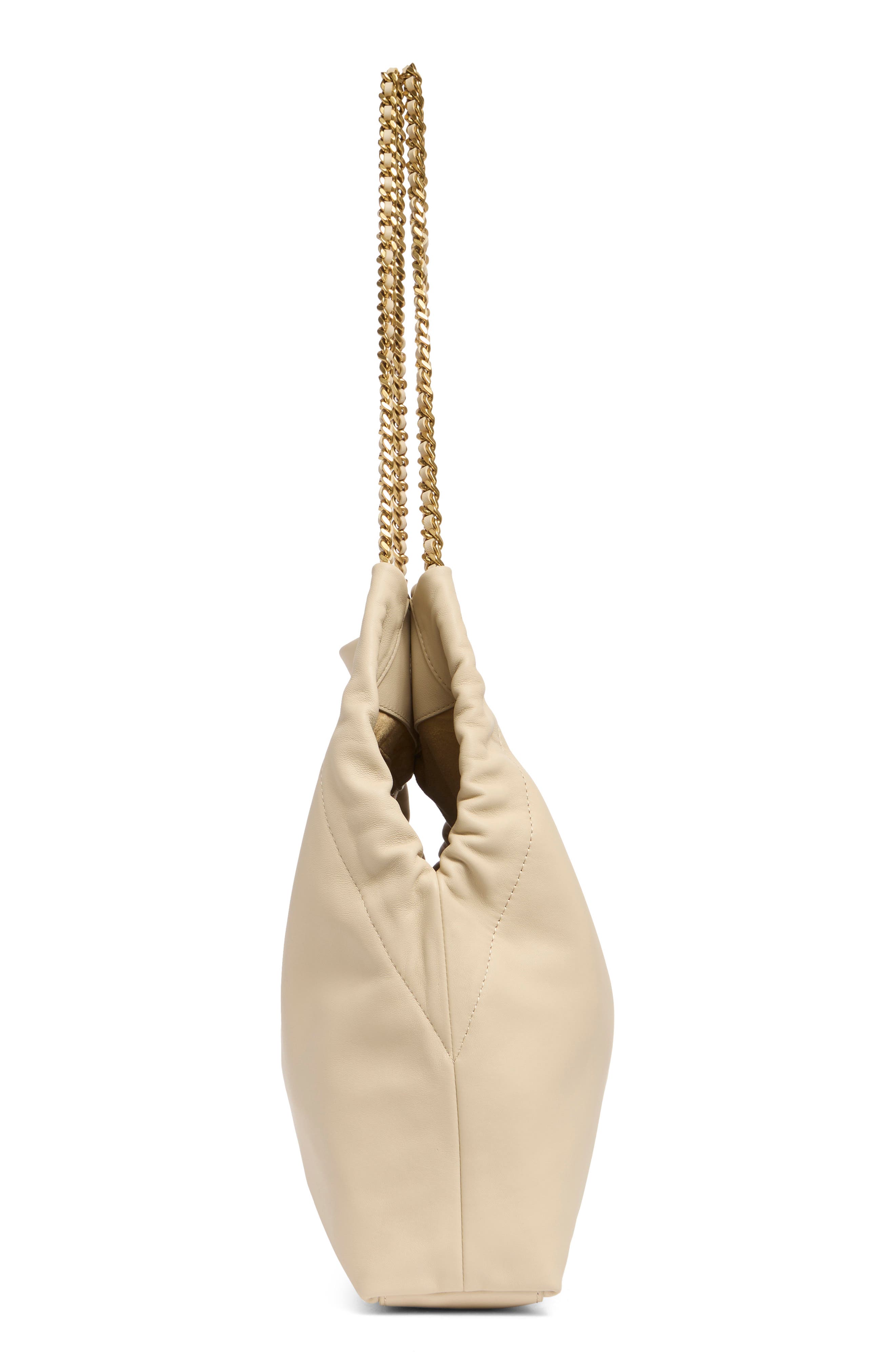 Veronica Beard Slouch Leather Shoulder Bag, Alternate, color, Ivory