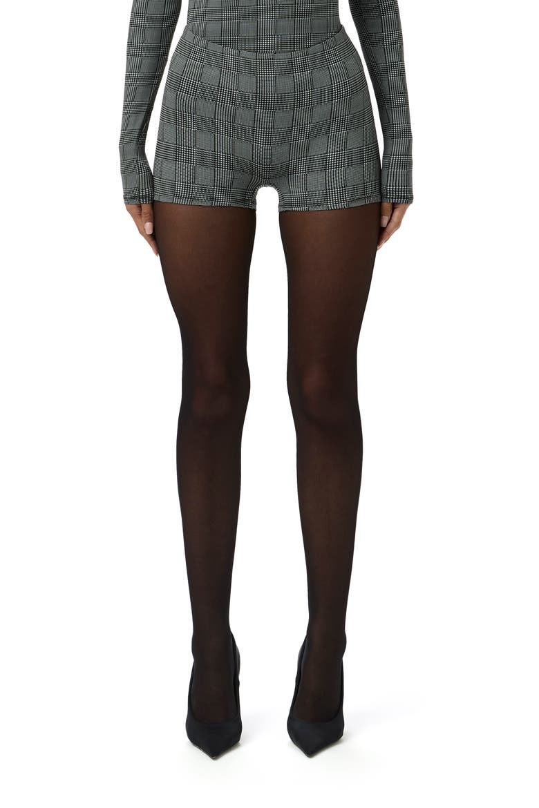 Naked Houndstooth Check Hot Shorts, Main, color, HOUNDSTOOTH PLAID
