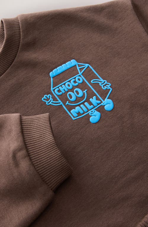 Next Kids' Chocolate Milk Sweatshirt & Sweatpants Set In Brown