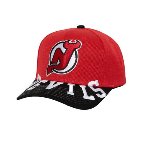 Men's Mitchell & Ness Red/Black New Jersey Devils Underarch Two-Tone Pro Crown Snapback Hat