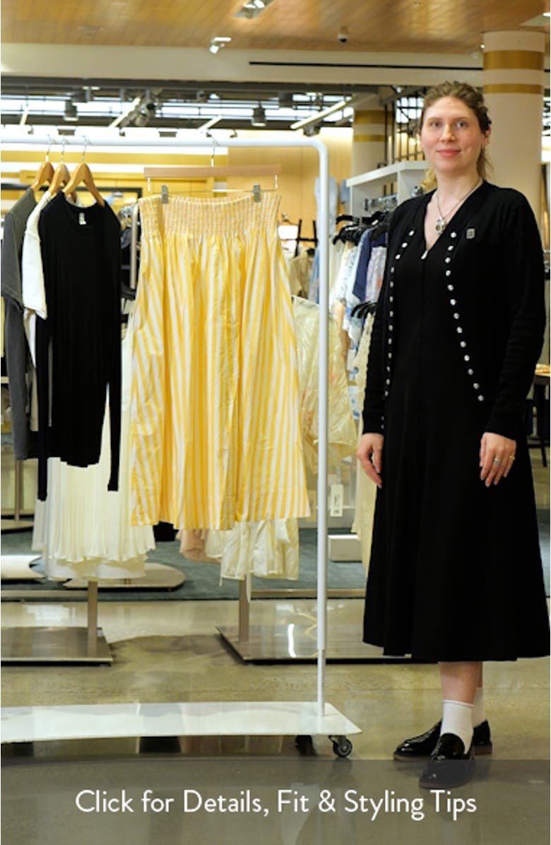 Bea Stripe Cotton Poplin Midi Skirt, sales video thumbnail