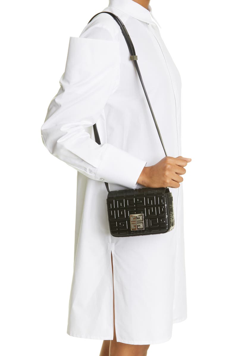 Givenchy Small 4G Embossed Leather Crossbody Bag, Alternate, color,
