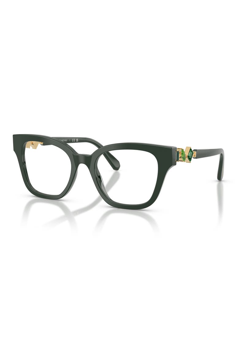 52mm Square optical glasses, Alternate, color, DARK GREEN / DEMO LENS