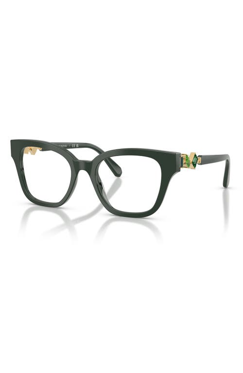 Swarovski 50mm Small Square Optical Glasses In Green