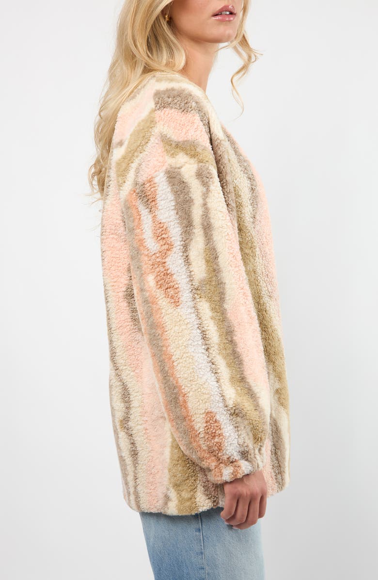 Viens Avec Moi Driftwood High Pile Fleece Jacket, Alternate, color, Blush