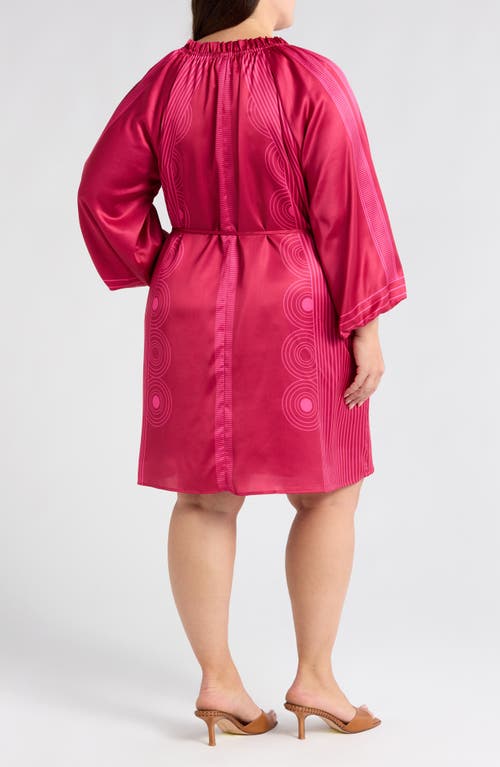 CIEBON CIEBON RITZ TIE WAIST LONG SLEEVE SATIN DRESS