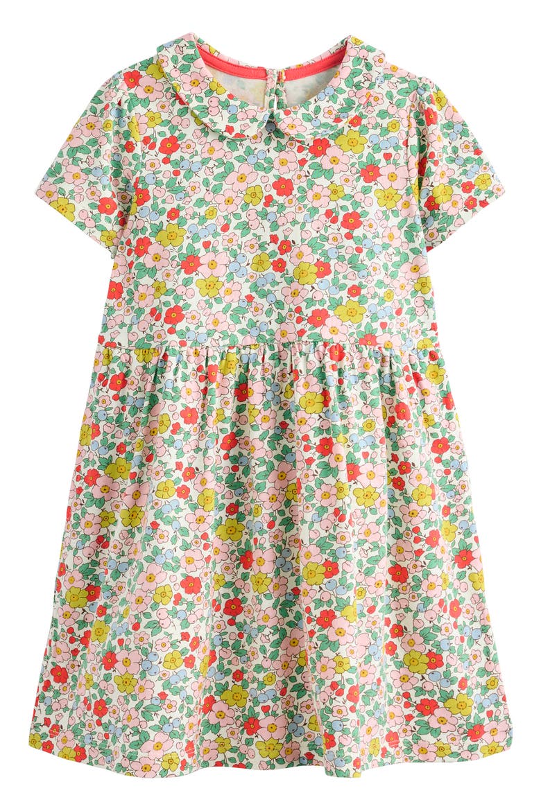 Kids' Floral Cotton Jersey Dress, Main, color, VANILLA APPLE BLOSSOM FLORAL