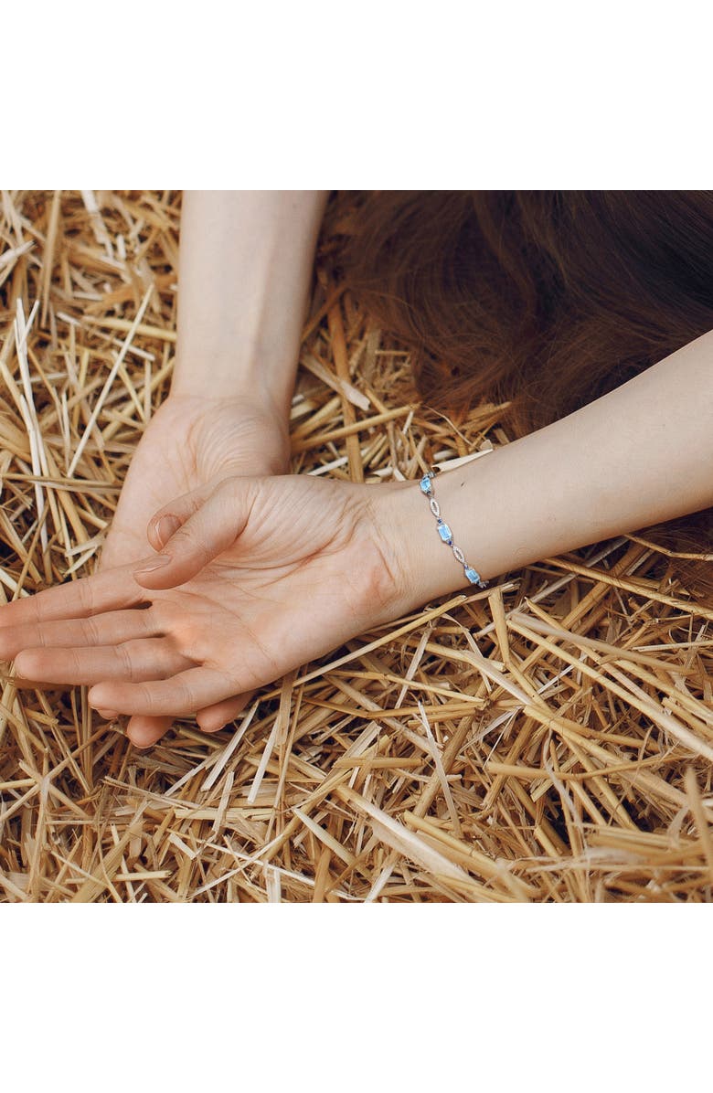 Julianna B. Multi-Gem Elegant Link Bracelet in Sterling Silver, Alternate, color, Blue Topaz