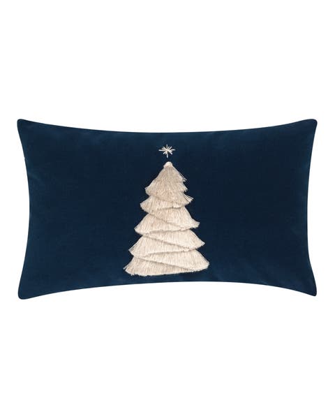 Fraser Fir Handmade Applique Woven Accent Holiday Pillow