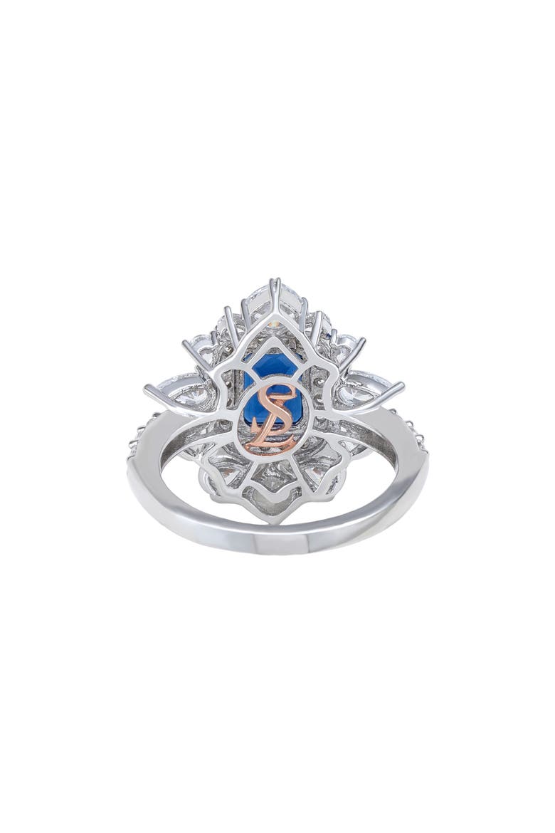 Sterling Silver Multi Cut Cubic Zirconia Anniversary Ring, Alternate, color, BLUE