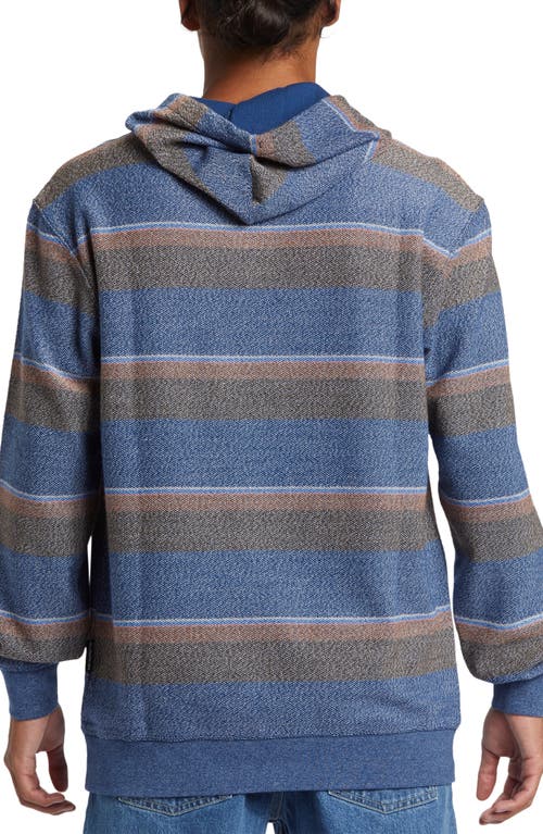 Quiksilver Great Otway Stripe Hoodie In Great Otway- Blue Nights