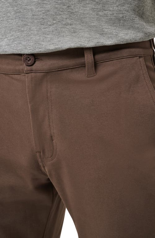 Travismathew Legacy Stretchknit Flat Front Chinos In Brown